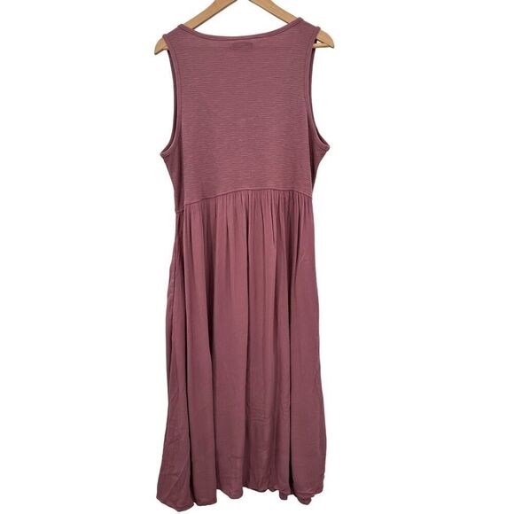 Frye Women's Sleeveless Tank Easy Button Front Midi Dress XXL NWOT Dusty Pink - Picture 2 of 8